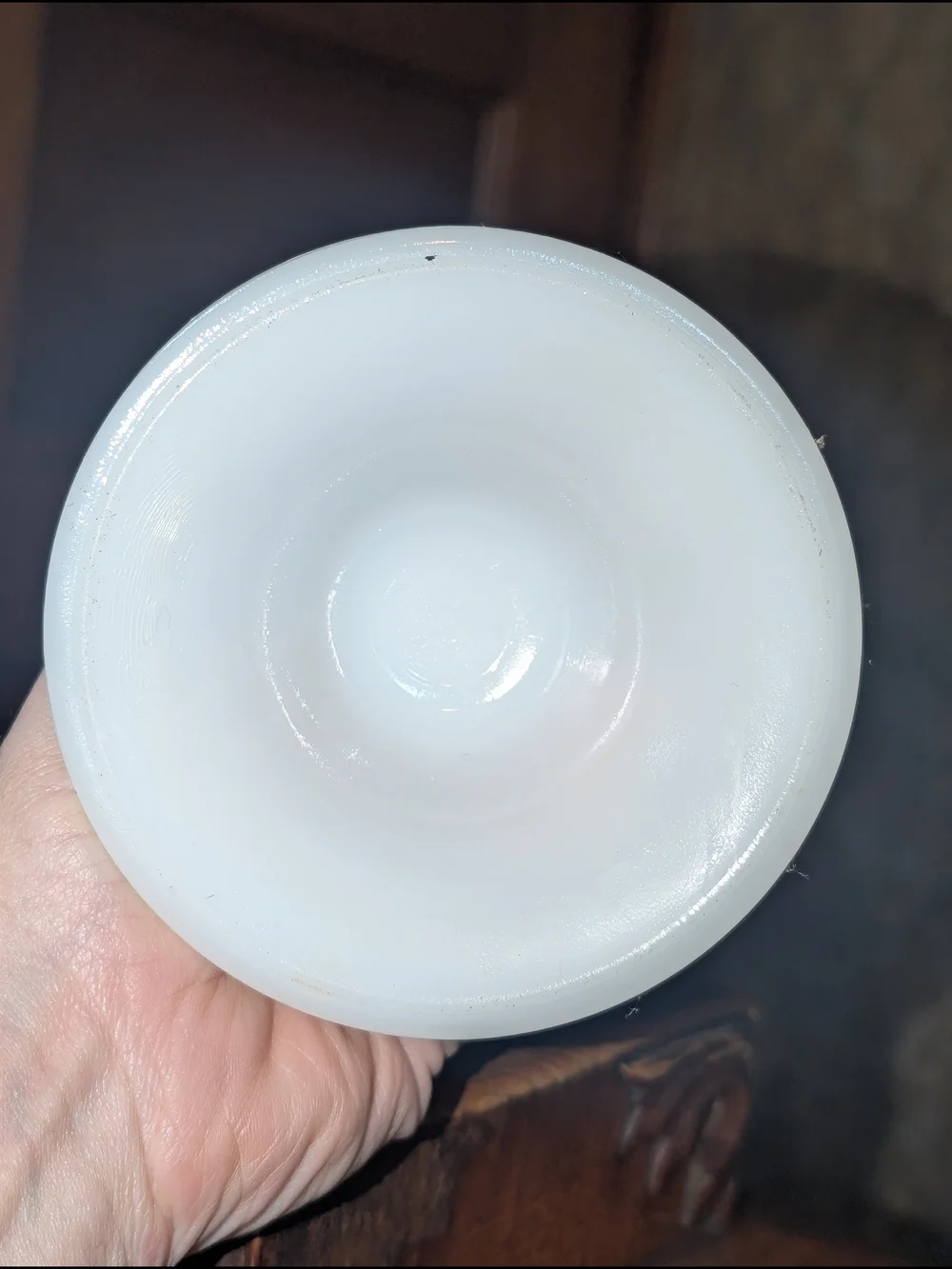 Vintage White Milk Glass Hob Nail Vase Hobnail Tall Scalloped Footed 9.5” Anchor